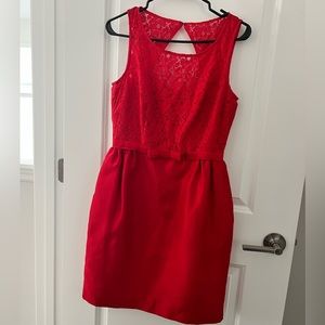 Taylor Red Fit and Flare Dress, Size 6